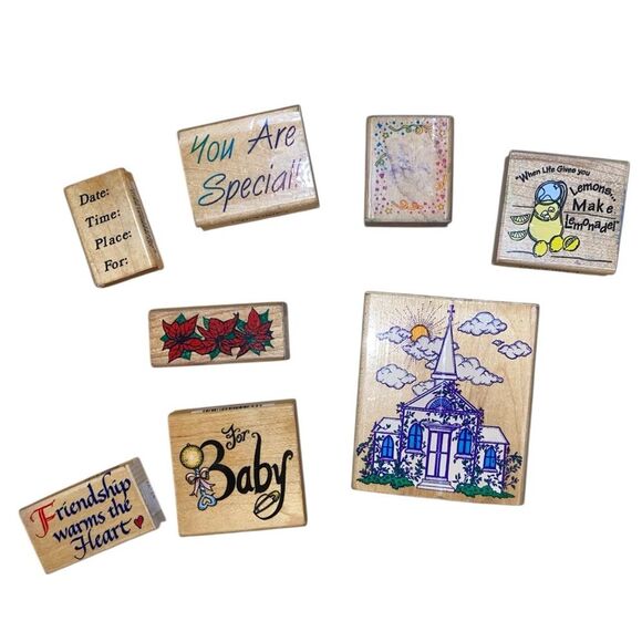 VINTAGE Rubber Stamp Bundle - Picture 1 of 4